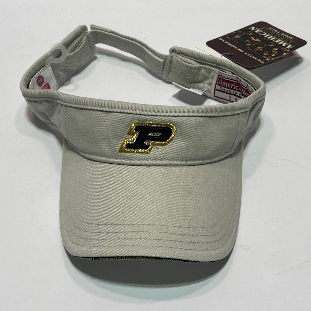 American Needle Purdue Boilermakers Visor Hat Khaki Tan Adjustable NWT